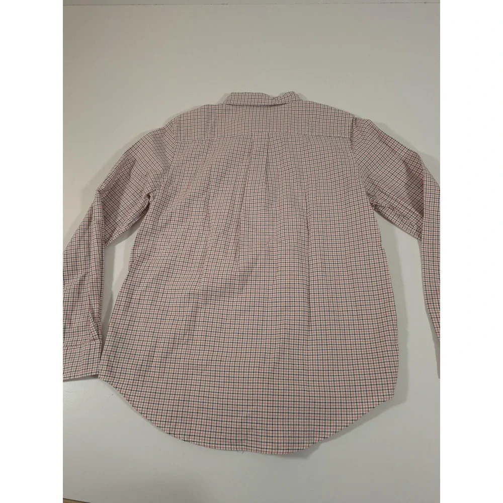 Ralph Lauren Shirt Boys XL 18-20 Orange Check Button Down Long Sleeve Pony Logo